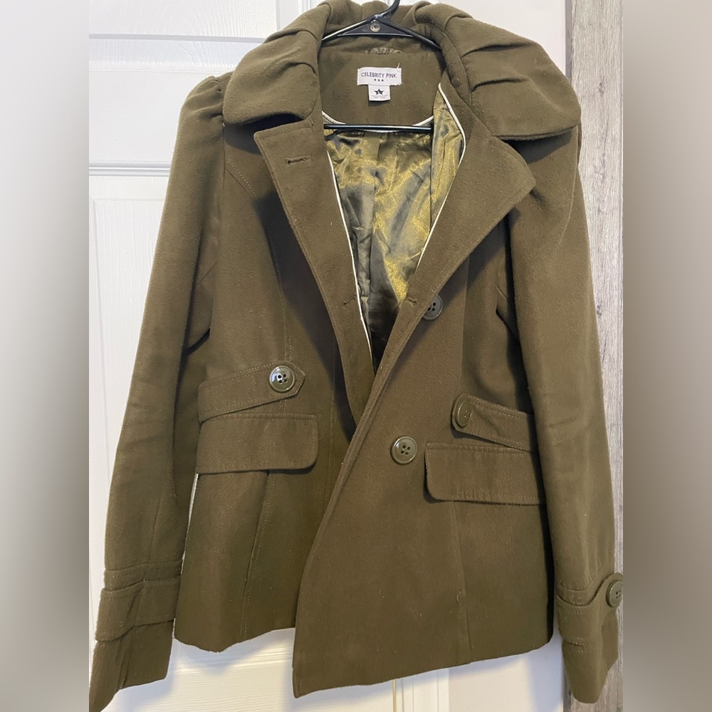 Celebrity Pink Olive Double-Breasted Junior Jacket Size Large